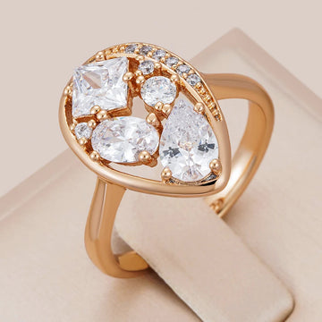 Fashion Unique Filled 14K Rose Gold AAA Zircon Diamonds Daily Fine Jewellery Gifts for Women